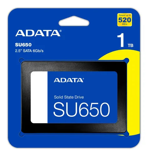 SSD ADATA Ultimate SU650 SATA III 2.5" (512GB / 1TB) Leitura até 520MB/s e Gravação até 450MB/s