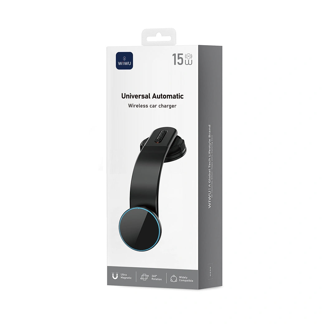 Suporte Automotivo WiWU Warriors CH-327 | Carregamento Wireless Fast Charge 15W, Abertura Automática Inteligente e Sensor de Toque Traseiro