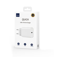 Wall Charger with 20W PD Single Port USB Wall Plug Black White Charging Adapter