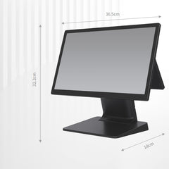 Terminal POS Dual Display PSJ8500-D-B 2x 15.6" Touchscreen Full HD Intel Core i5 8GB RAM 128GB SSD Alumínio Windows 10