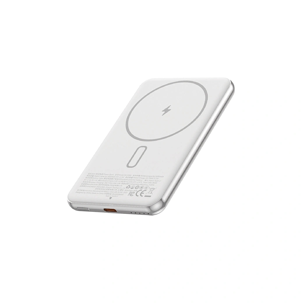 Power Bank WiWU Titanlink Silver Seraphy WI-P088 | 5.000mAh em Liga de Alumínio Aeroespacial – Ultra Slim com Carregamento Rápido PD 20W