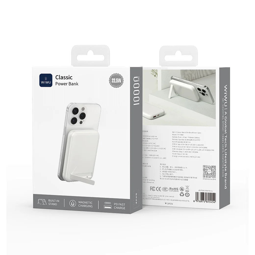 Power Bank / Carregador Portátil Sem Fio WiWU Classic Stand 10.000mAh (Wi-P064)