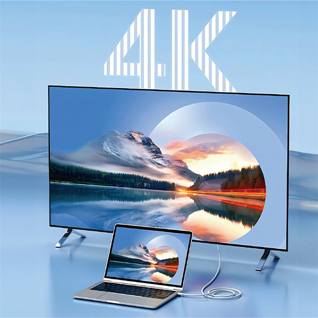 Cabo de Projeção WiWU WI-SP001 USB-C para HDMI | Resolução 4K @ 60Hz Ultra HD – Plug & Play para iPhone 15/16/17, MacBook e iPad