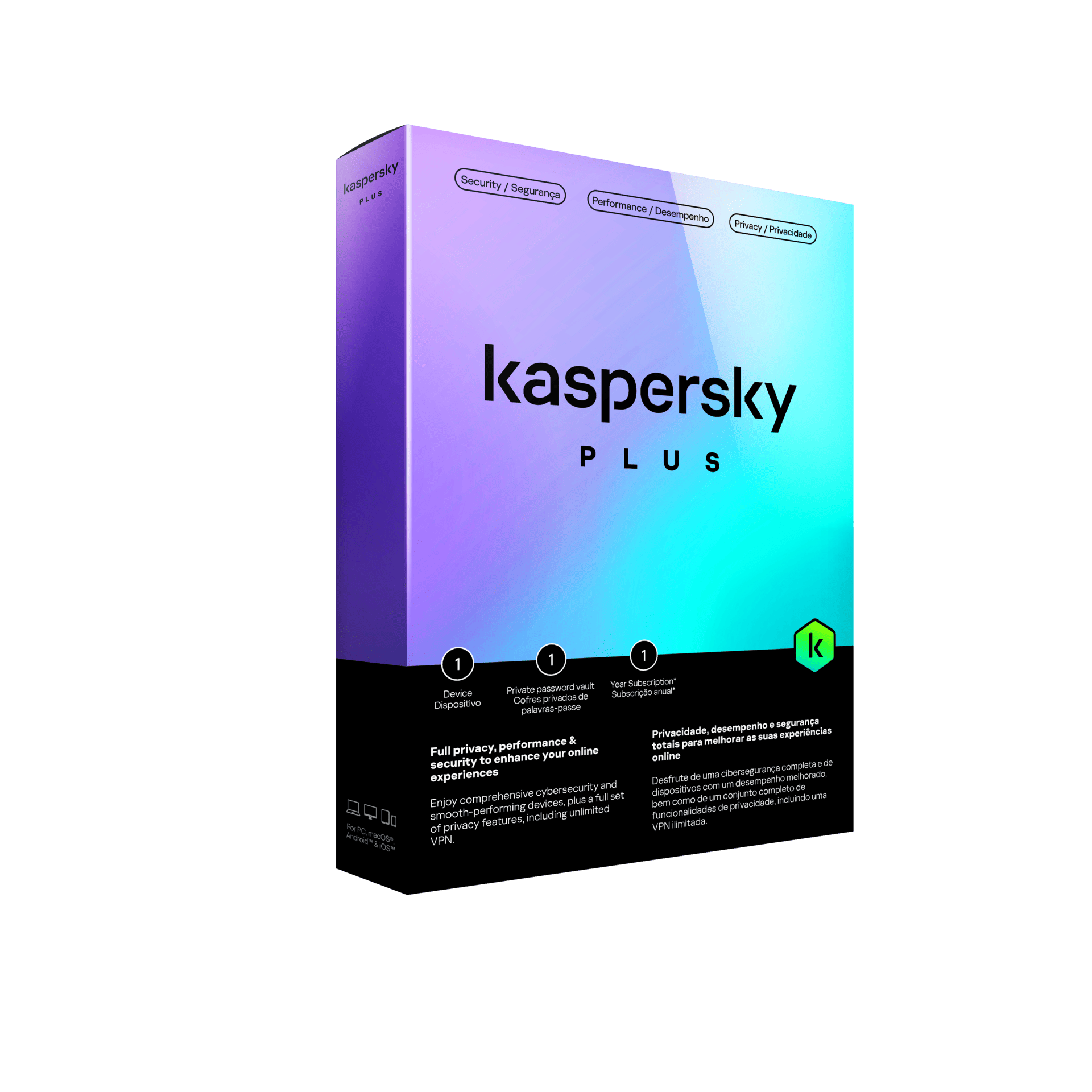 🛡️ Kaspersky Plus – Licença para 3 Dispositivos