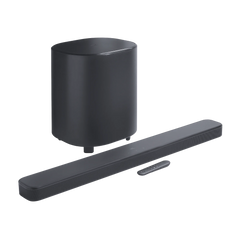 Soundbar JBL Bar 500 MK2 5.1 Canais 750W Peak Dolby Atmos MultiBeam 3.0 Subwoofer Sem Fios 10" HDMI eARC Wi-Fi Preto