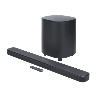 Soundbar JBL Bar 500 MK2 5.1 Canais 750W Peak Dolby Atmos MultiBeam 3.0 Subwoofer Sem Fios 10" HDMI eARC Wi-Fi Preto