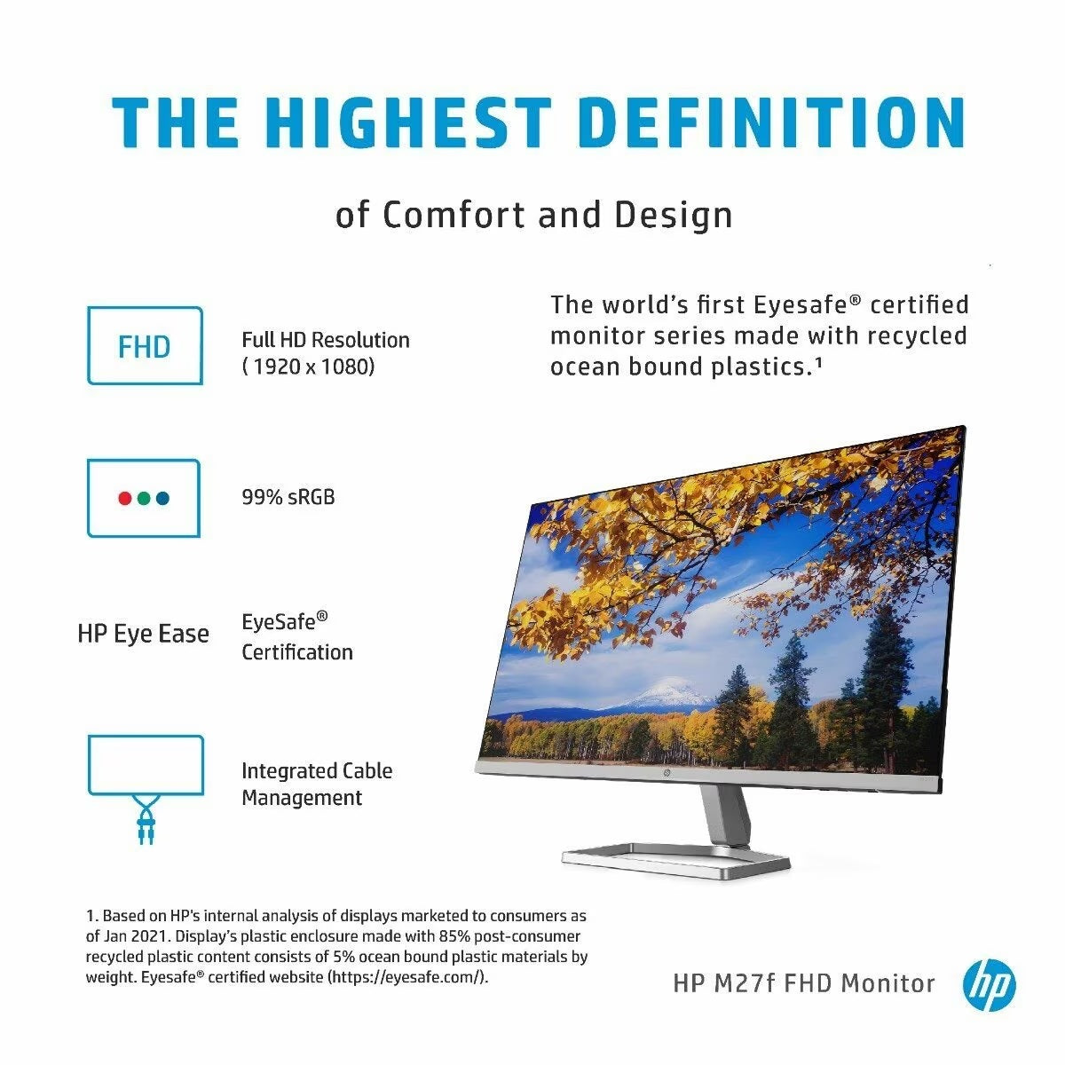 HP M27f 68.58 cm (27") FHD Monitor
