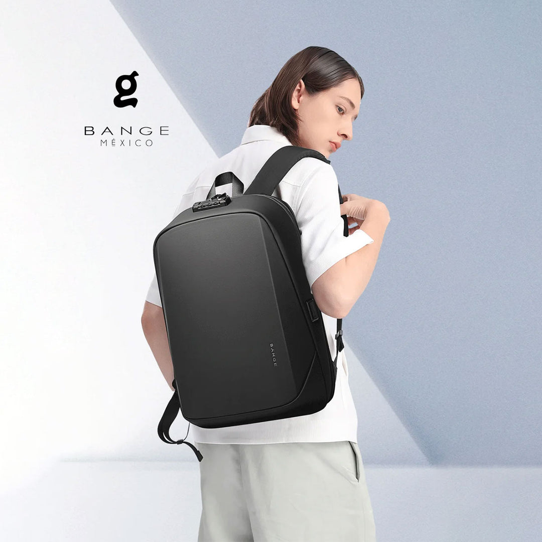 Mochila Bange BG-7251 Executiva Antifurto com Porta USB, Compartimento para Notebook 15,6" – Preta