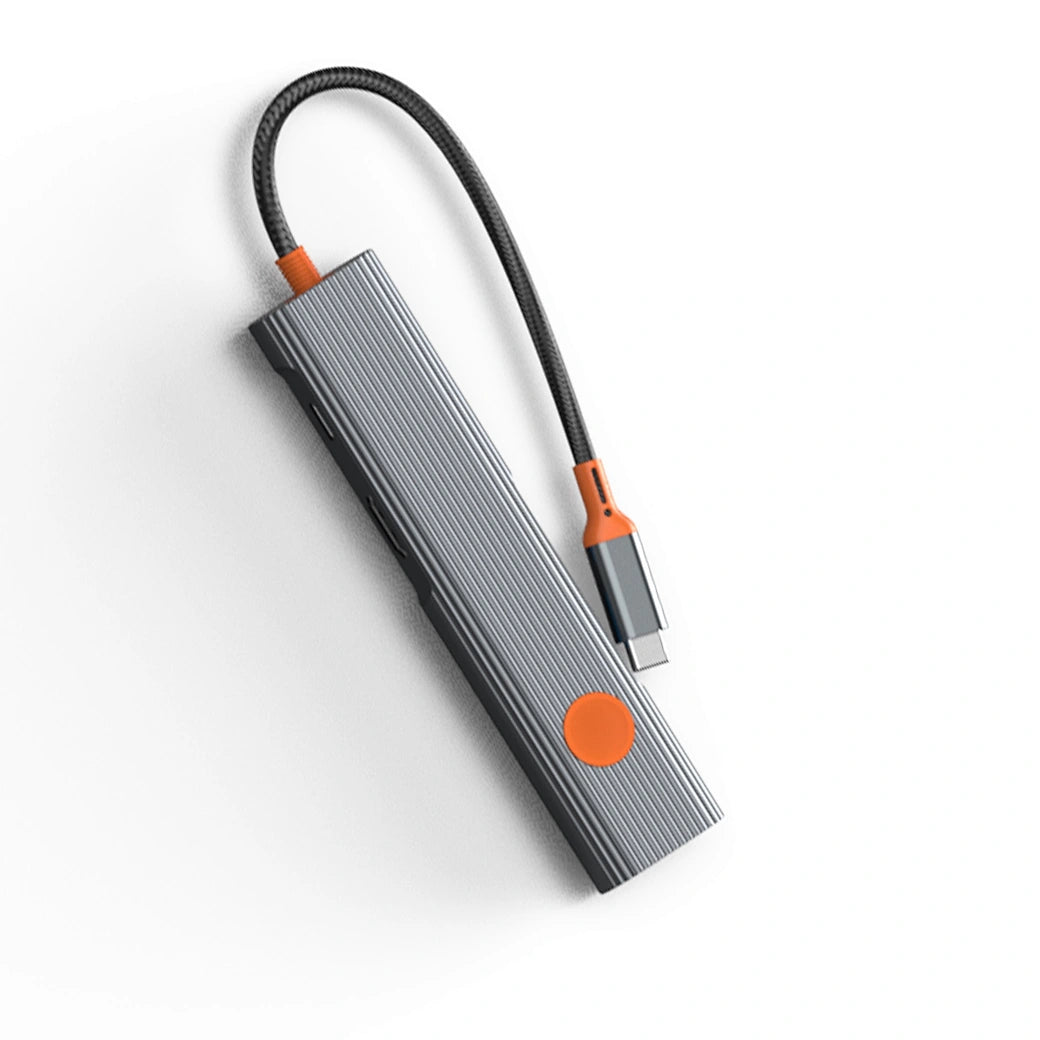 Hub USB-C WiWU Travel 5-em-1 WI-HB005 | Adaptador HDMI 4K, Dual USB 3.0 e Leitor de Cartões SD/TF em Liga de Alumínio