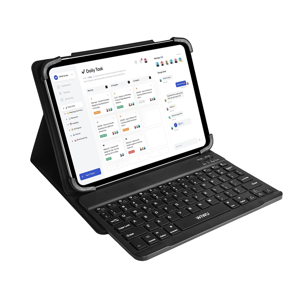 WiWU Universal Tablet Keyboard with Protective Case — Modelo W-UK001BLK9