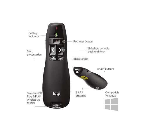 Logitech R400 Presenter com Apontador Laser (910-001354)