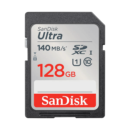 SanDisk Ultra 128GB SD Card SDXC Class 10 UHS-I com Velocidade de Leitura de 140MB/s