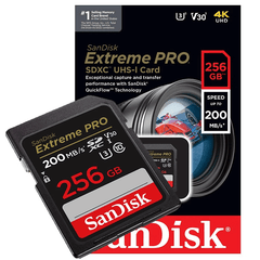 Cartão de Memória SanDisk Extreme Pro 256GB 200MB/s 4K UHD
