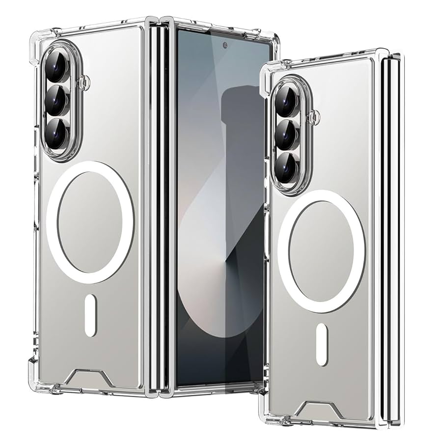 Capa Rígida Transparente OKOZ MagSafe para Samsung Galaxy Z Fold 7 5G | Design Ultrafino Premium, Alinhamento Magnético e Máxima Transparência Anti-Amarelamento