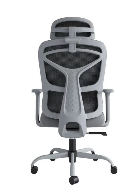 Cadeira Giratória de Escritório Ergonómica E392-HG com Encosto Alto em Tela e Apoio de Cabeça 3D