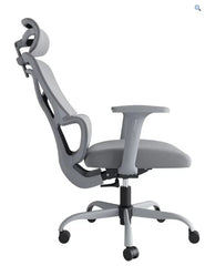 Cadeira Giratória de Escritório Ergonómica E392-HG com Encosto Alto em Tela e Apoio de Cabeça 3D