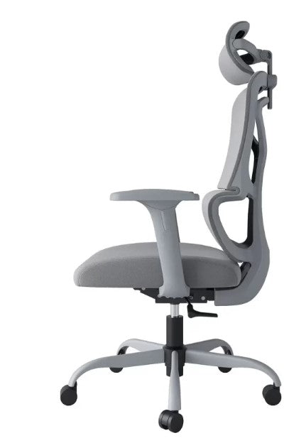 Cadeira Giratória de Escritório Ergonómica E392-HG com Encosto Alto em Tela e Apoio de Cabeça 3D