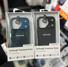 Capa de Textura Premium Tadamall para iPhone 17 Pro – Preta/Azul | Acabamento Tátil de Alta Aderência, Design Slim Executivo e Proteção Avançada contra Impactos