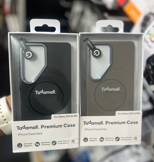 Capa de Carbono Premium Tadamall para Samsung Galaxy S25 Ultra – Preta/Cinza | Padrão Tático de Alta Aderência, Design Ultra-Slim Executivo e Proteção Avançada