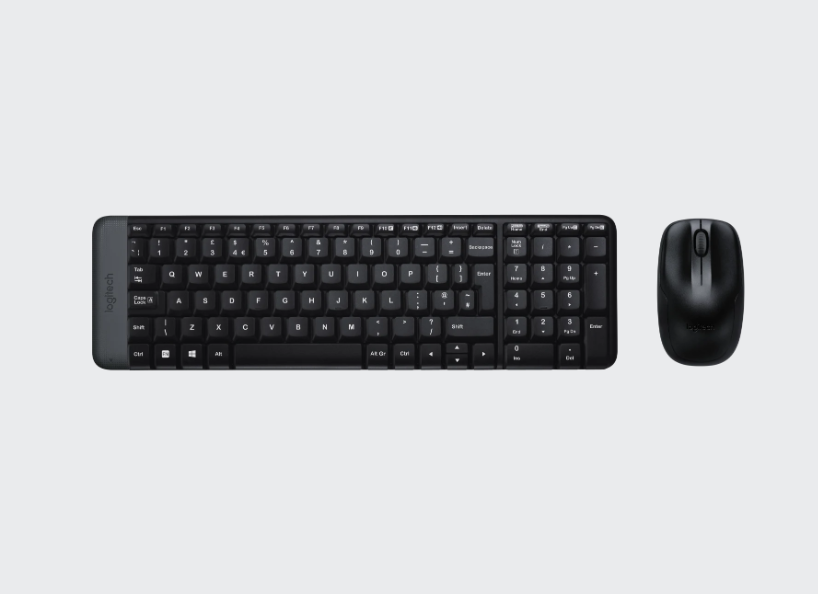 Kit Teclado e Rato Sem Fio Compacto Logitech MK220 Combo 2.4 GHz Criptografia AES 128 Bits Autonomia 24 Meses Receptor Nano USB