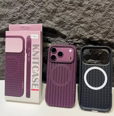 Capa Knitcase Royal Mesh MagSafe Respirável com Textura Trançada para Smartphone Apple iPhone 17 Pro Max / iPhone 18 Pro Max