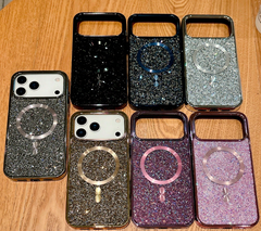 Capa RMO Shuck Up MagSafe Glitter Texturizada com Proteção Dedicada de Câmara para Smartphone Apple iPhone 17 Pro Max / iPhone 18 Pro Max