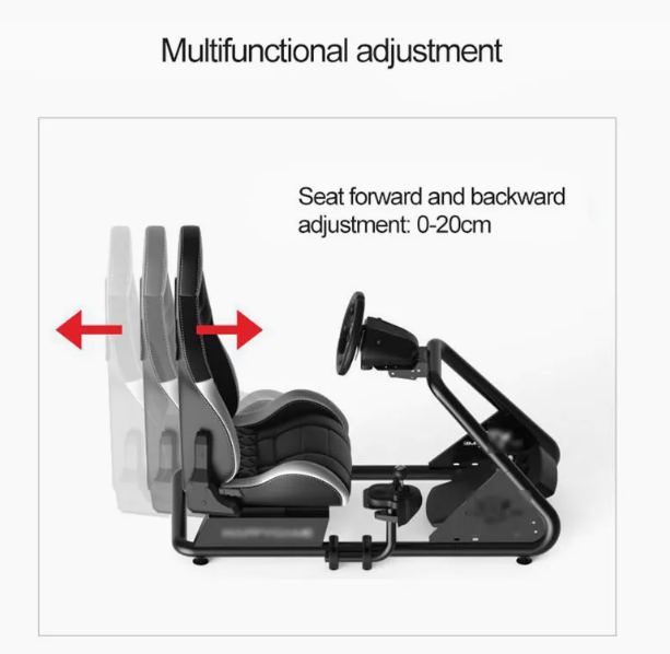 Cockpit de Simulação Automóvel Premium – Suporte Desmontável com Assento Desportivo