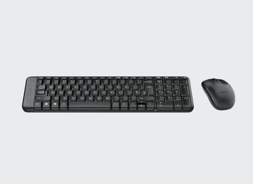 Kit Teclado e Rato Sem Fio Compacto Logitech MK220 Combo 2.4 GHz Criptografia AES 128 Bits Autonomia 24 Meses Receptor Nano USB