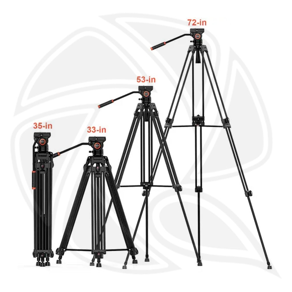 Trípode Profissional Triopo DV965 + Cabeçal HY550 em fibra de carbono