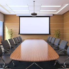 Telas de Projeção Eletrónicas Motorizadas com Controlo Remoto - Formatos Quadrados e Grande Formato 16:9 (180x180cm, 240x240cm e 300x300cm)