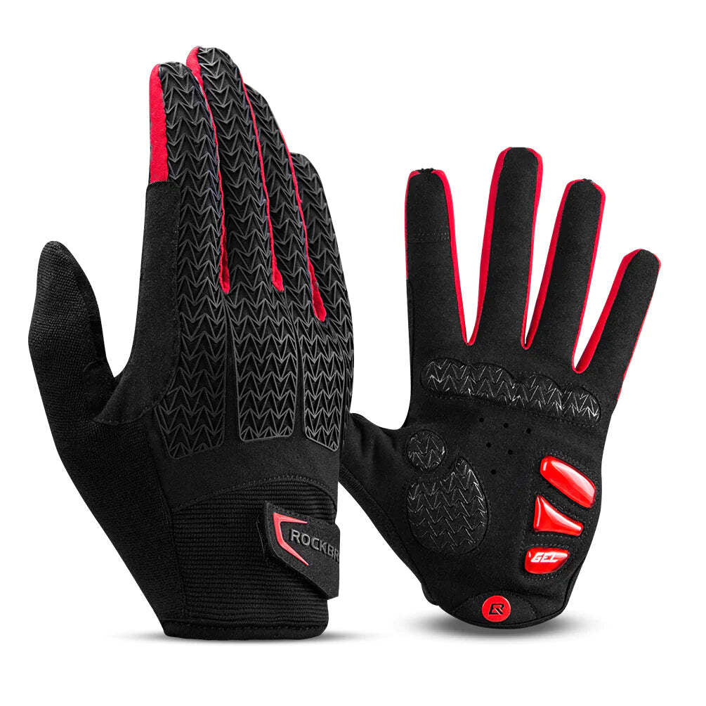 Luva de Ciclismo ROCKBROS S169-1BR Tamanho L – Vermelho/Preto