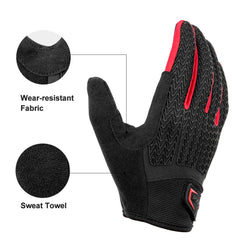 Luva de Ciclismo ROCKBROS S169-1BR Tamanho L – Vermelho/Preto