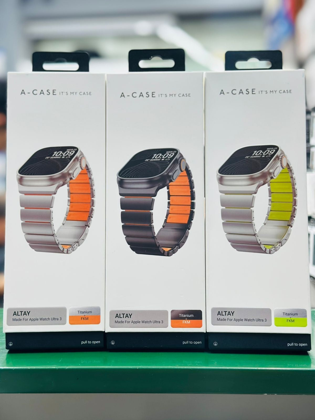 Pulseira Metálica Magnética – Compatível com Apple Watch Ultra 3 (49 mm) – Titanium/Laranja
