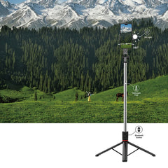 WiWU Wi-SE015 Bluetooth Selfie Stick Tripod with LED Ring Light & 360° Rotation
