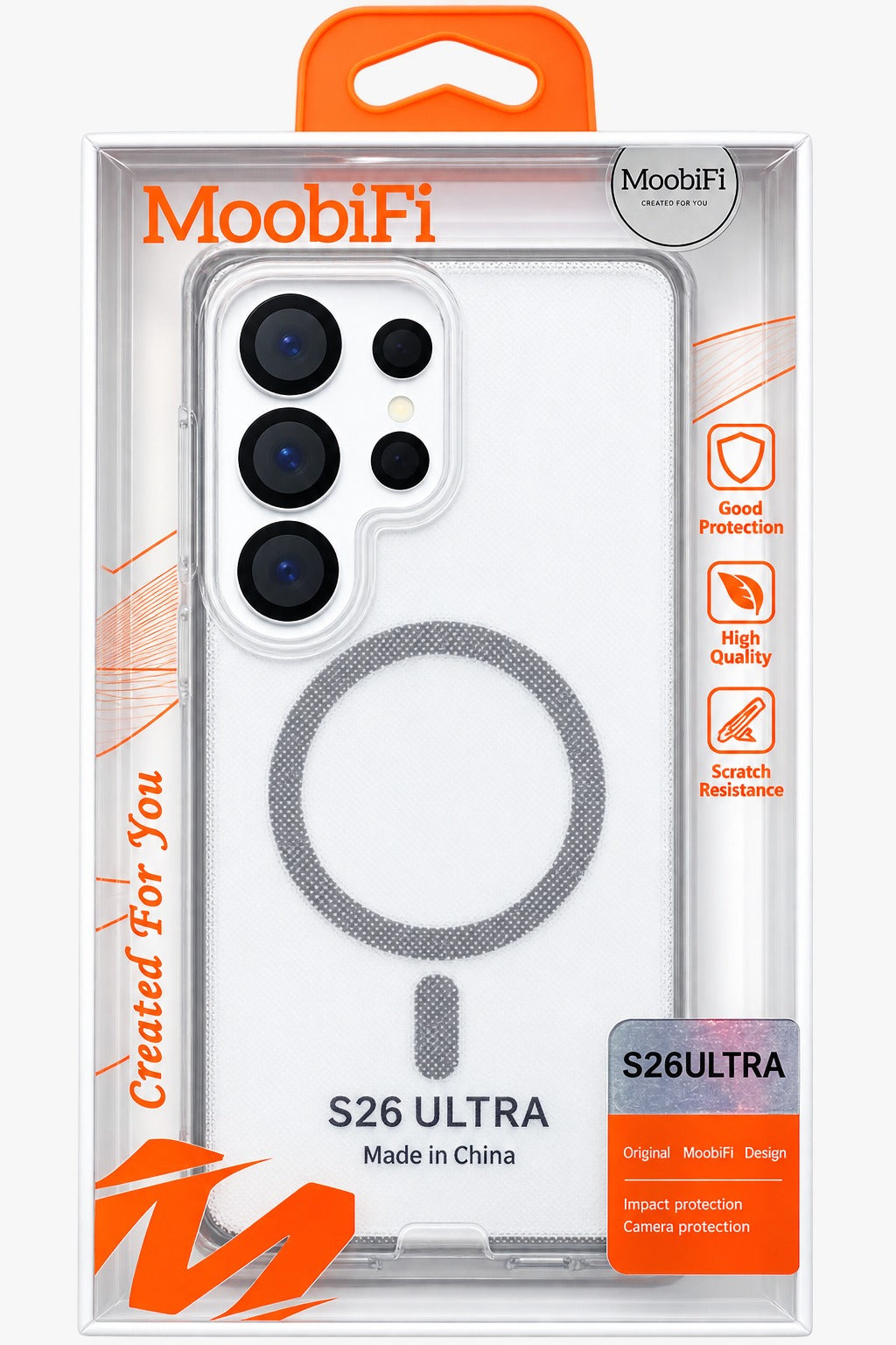 Capa Magnética Transparente MoobiFi para Samsung Galaxy S26 Ultra Proteção de Câmeras com Suporte MagSafe Qi2