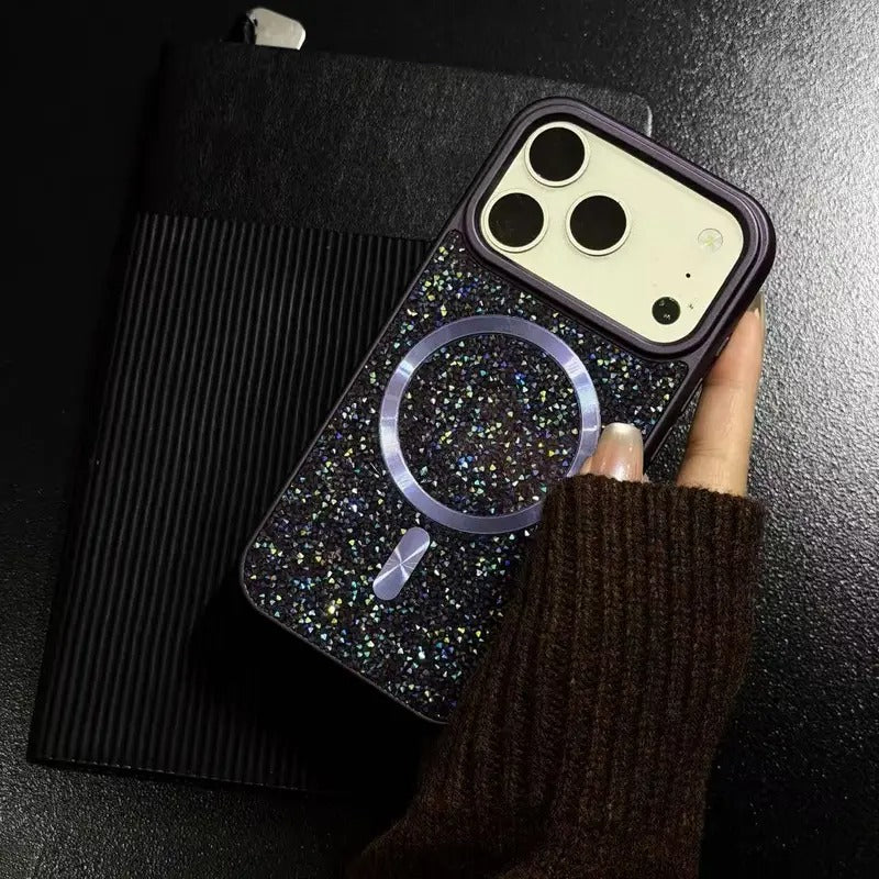 Capa RMO Shuck Up MagSafe Glitter Texturizada com Proteção Dedicada de Câmara para Smartphone Apple iPhone 17 Pro Max / iPhone 18 Pro Max