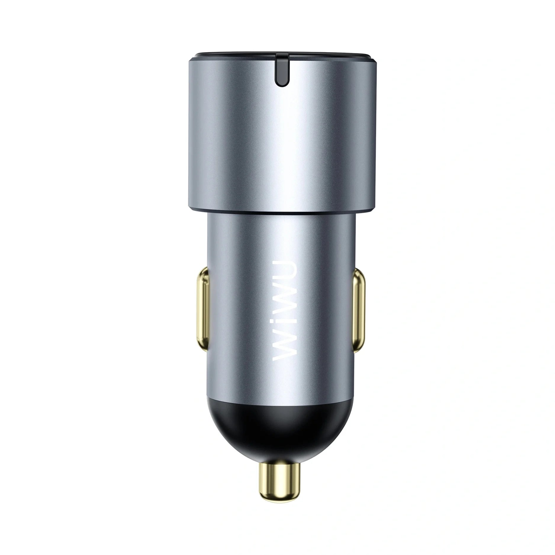 Carregador Automotivo WiWU Nano Pro 60W | Formato Ultra-Compacto em Alumínio – Tripla Saída (2x USB-C PD + 1x USB-A QC) com Tecnologia PPS
