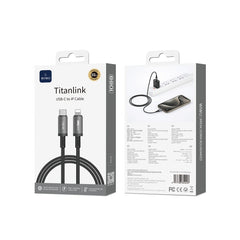 Cabo WiWU Titanlink WI-C056 USB-C para Lightning | Carregamento Ultra Rápido PD 27W e Dados – 1 Metro em Nylon Trançado e Liga de Zinco