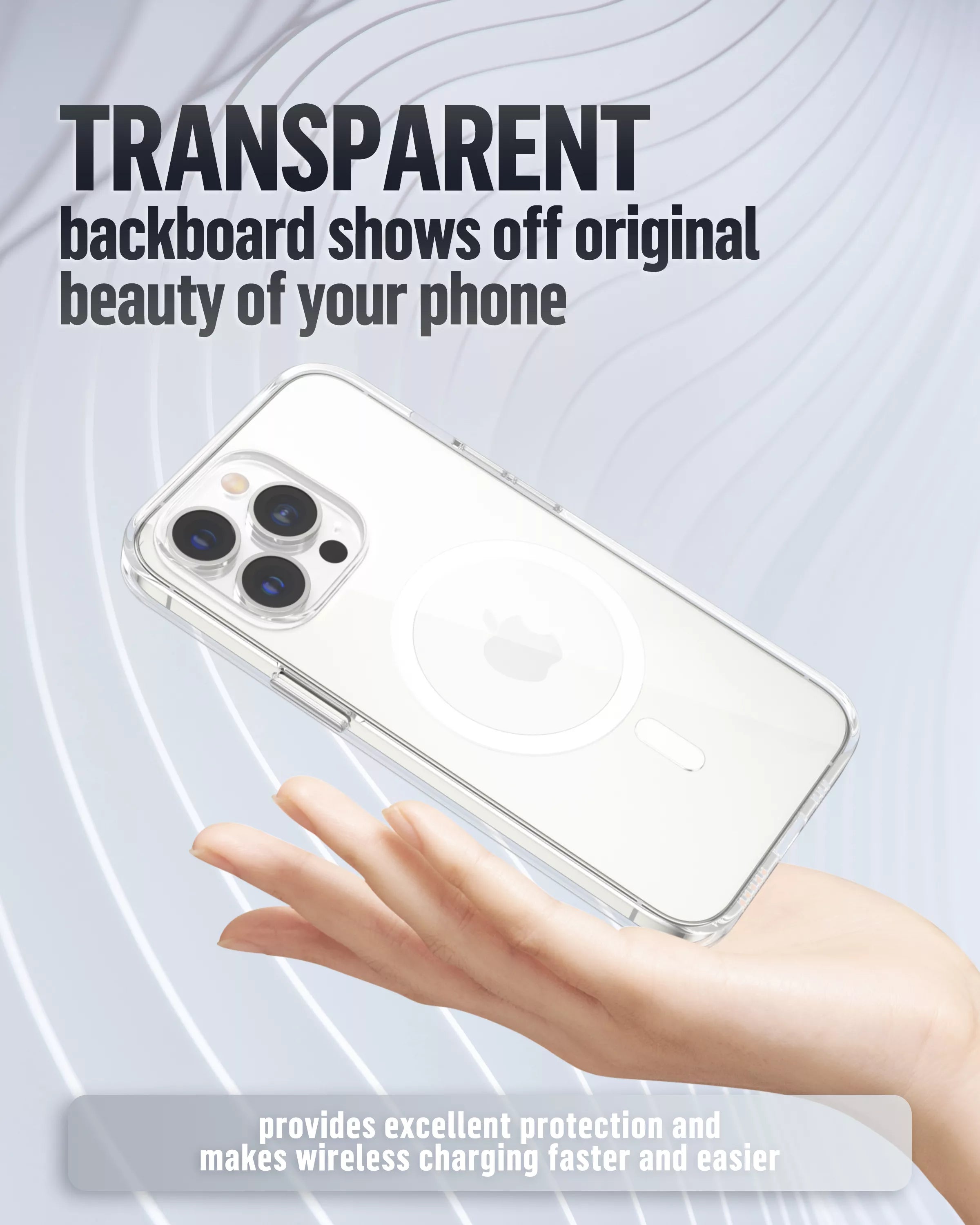 Capa Magnética Blueo Crystal Pro Drop Resistance para iPhone Série 16 (Glitter Transparente)