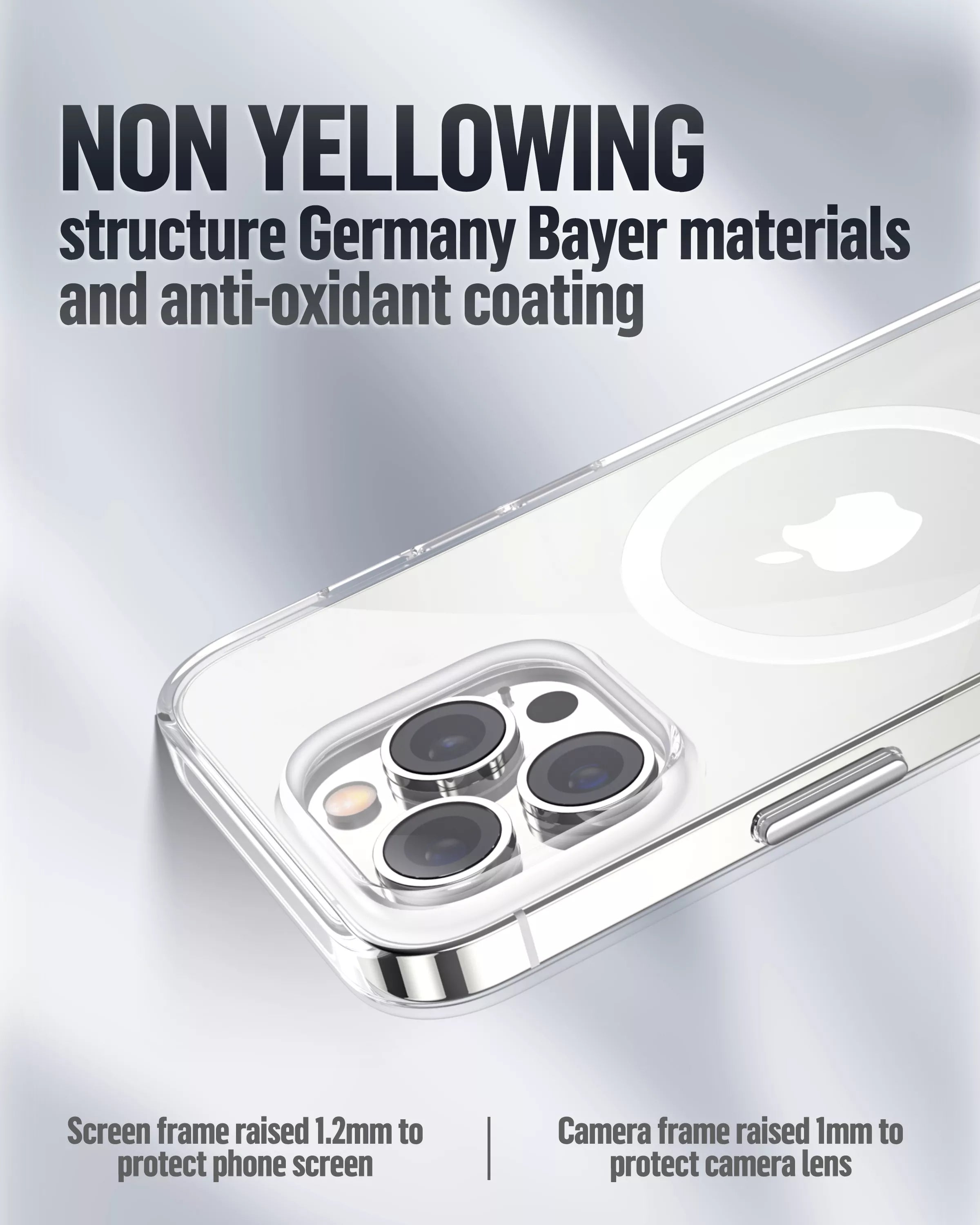 Capa Magnética Blueo Crystal Pro Drop Resistance para iPhone Série 16 (Glitter Transparente)
