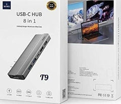 WiWU T9 8‐in‐1 USB-C Hub (Aluminum Alloy Case)