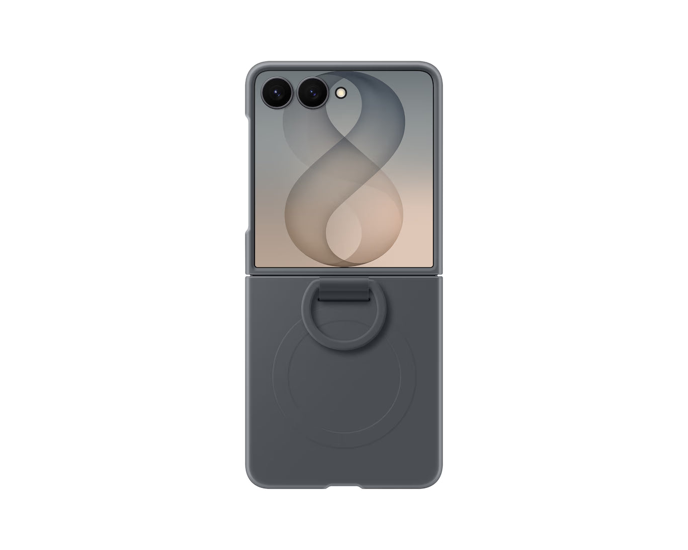 Capa Oficial Samsung Magnet Ring Case Eco-Leather para Galaxy Z Flip8 com Vidro Temperado Incluído Preto