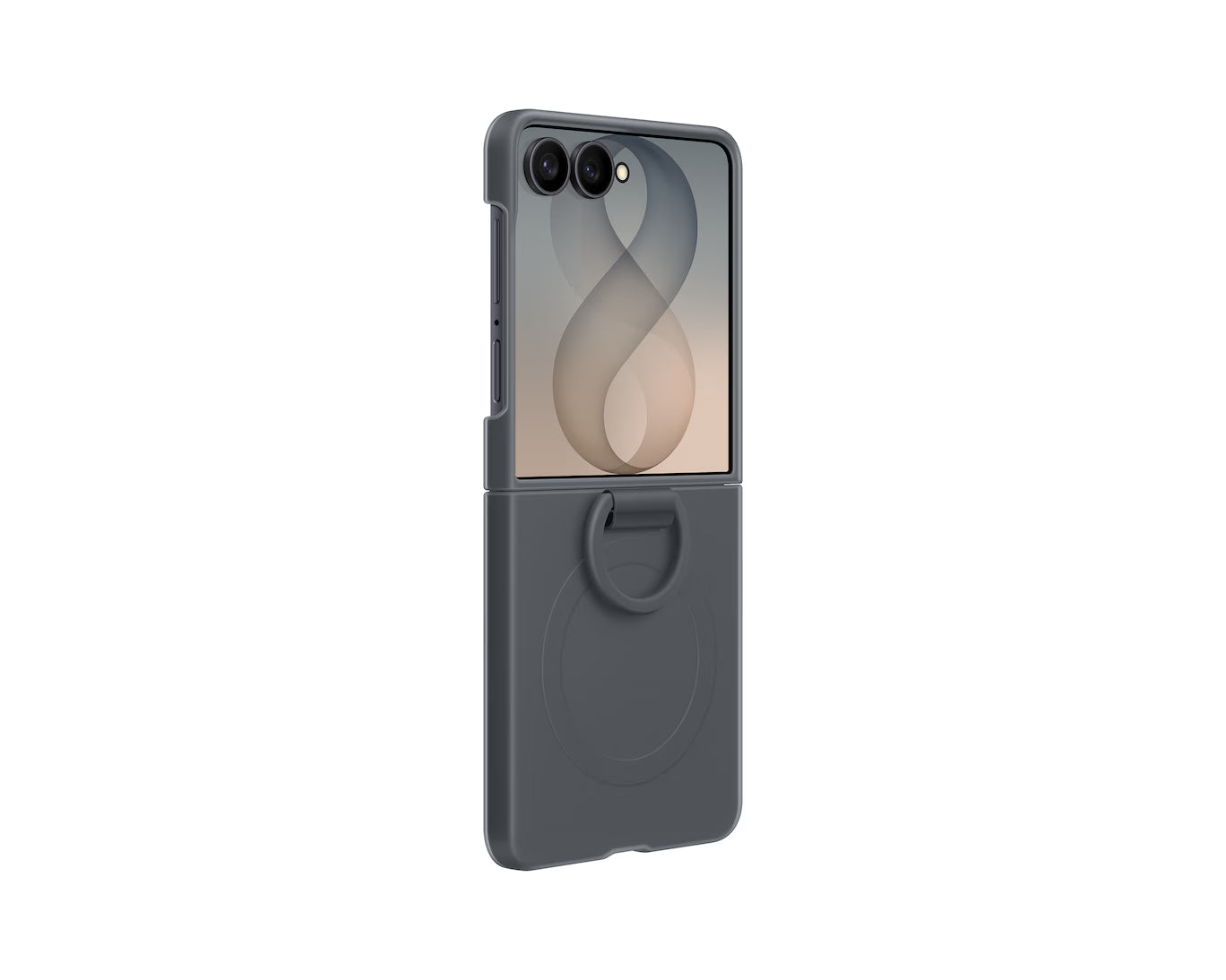 Capa Oficial Samsung Magnet Ring Case Eco-Leather para Galaxy Z Flip8 com Vidro Temperado Incluído Preto