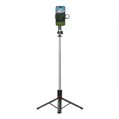 Bastão de Selfie e Tripé Profissional WiWU (Wi-SE015) | Comprimento Recorde de 180cm, Luz de Anel LED Integrada, Comando Bluetooth e Rotação Panorâmica 360°