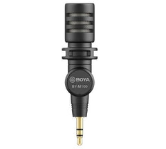 BOYA BY‑M100 – Microfone Condensador Miniatura conector 3.5 mm TRS