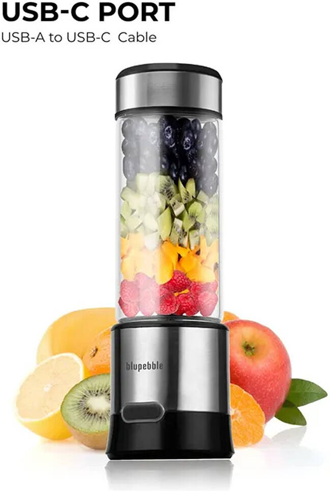 Blupebble 450 ml Portable Rechargeable Blender (BP‑BLENDER450‑SL)