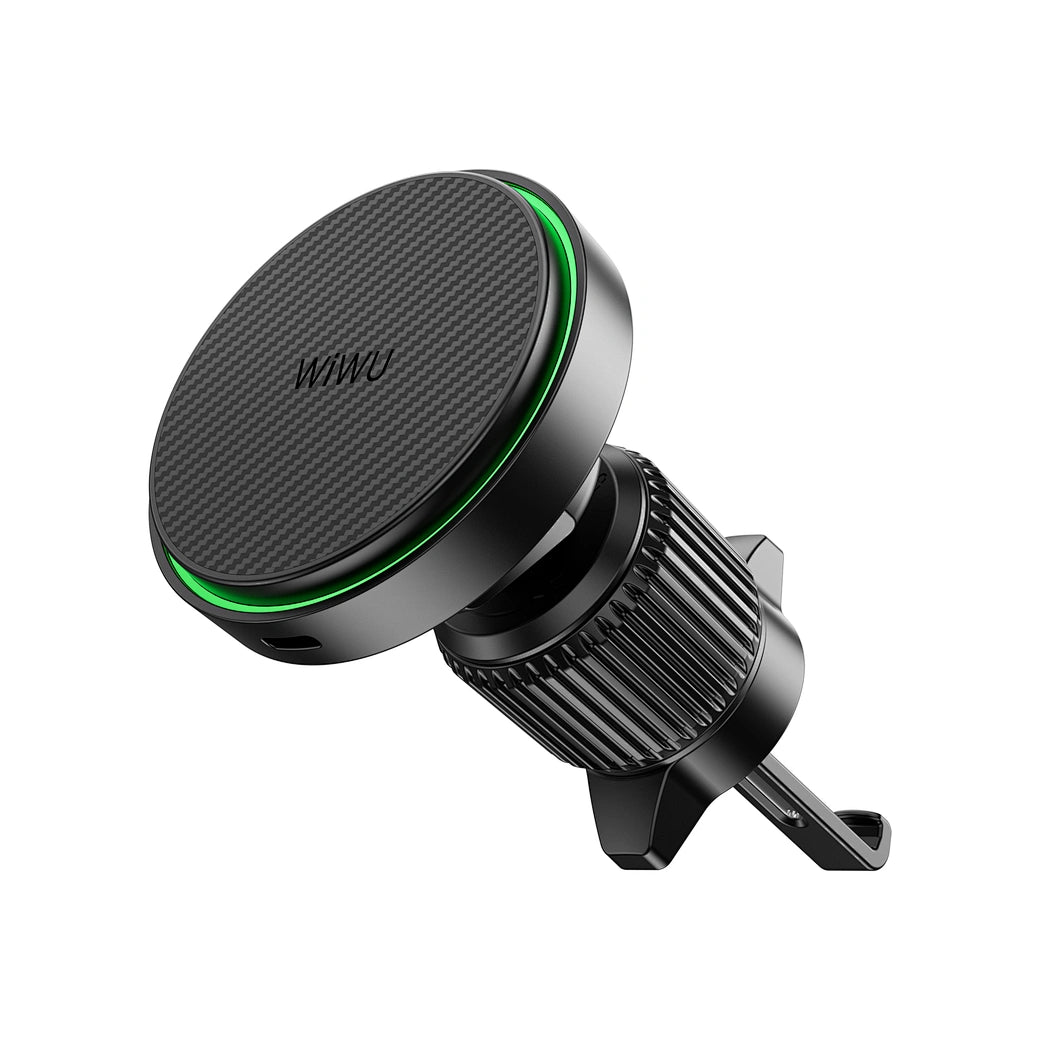 Carregador Magnético Automotivo WiWU Warriors CH-325 | Certificação Qi2 de 15W, Ímãs N52 e Montagem na Grade de Ventilação – Carregamento Rápido e Estabilidade Total