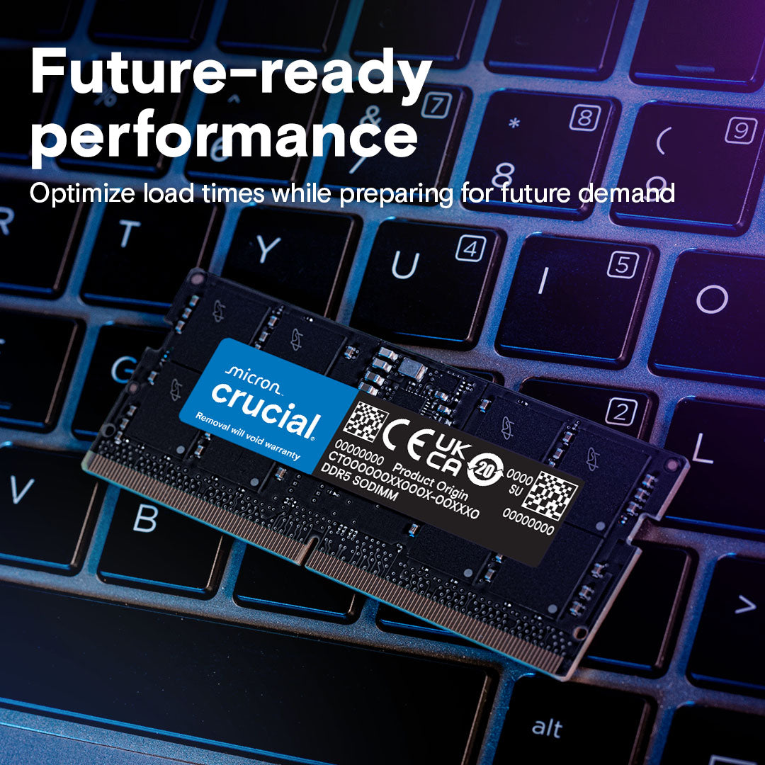 Crucial 32GB DDR5 4800MHz SODIMM Laptop Memory