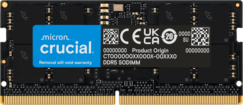Memória RAM para Notebook Crucial 32GB DDR5 4800MHz CL40 SODIMM (CT32G48C40S5)