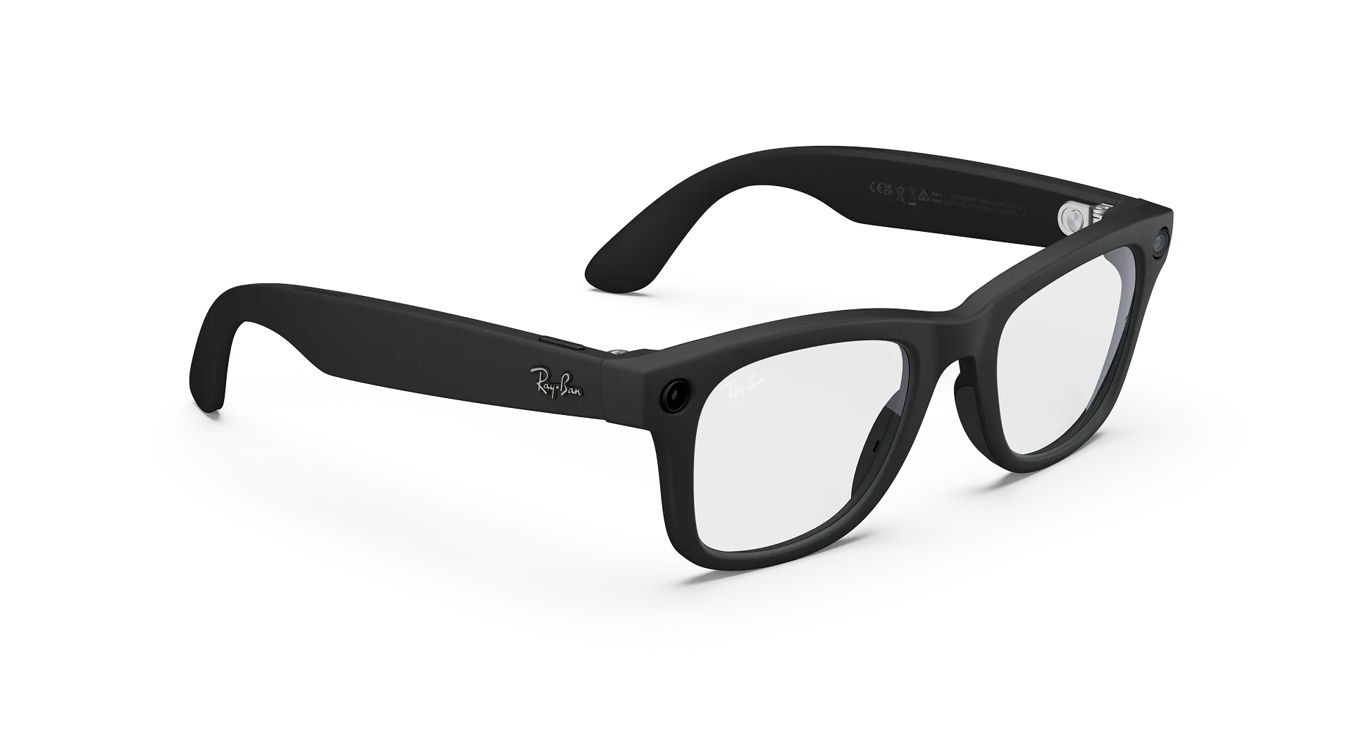 ÓCULOS INTELIGENTES RAY-BAN META WAYFARER Modelo: Wayfarer (S53) | Acabamento: Shiny Black (Preto Brilhante) | Lentes: Transparentes (Clear)